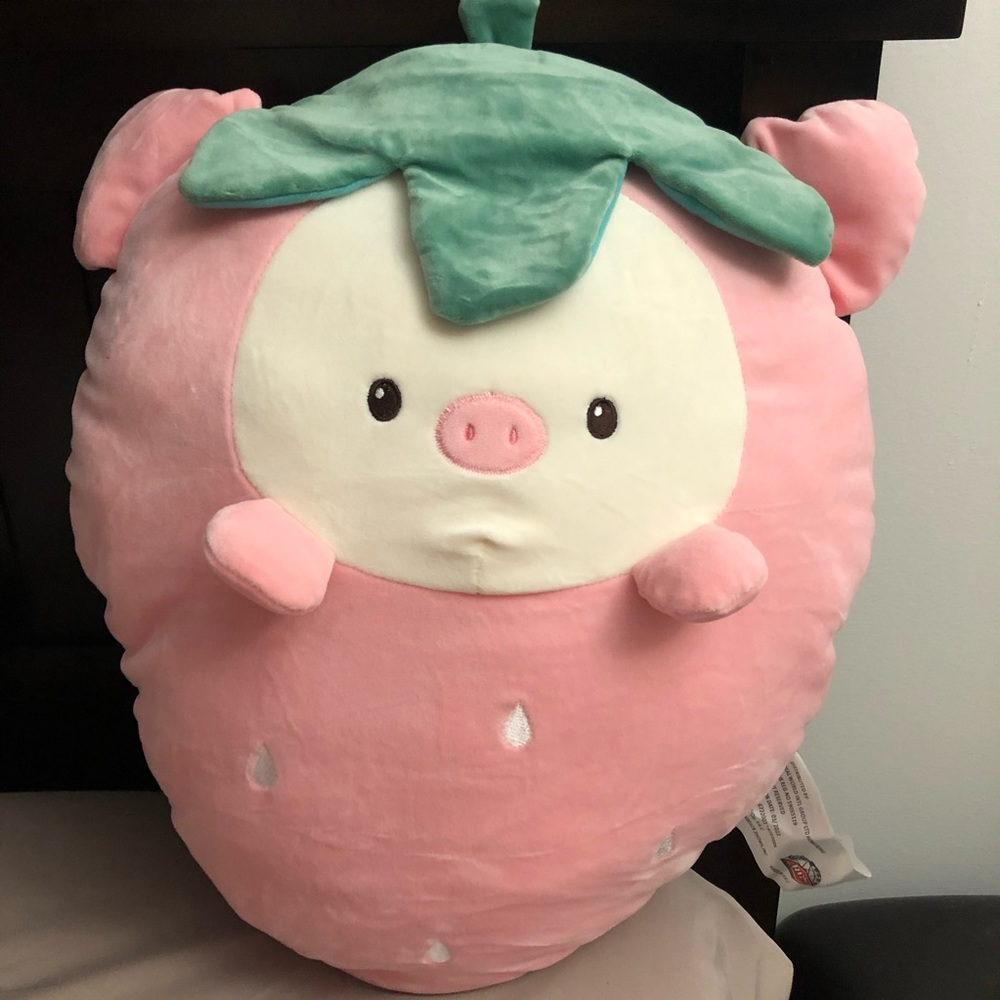 Pink Strawberry Pig Plush